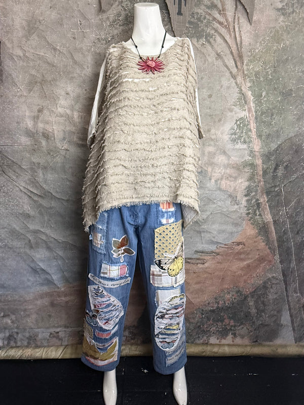 PL-613 Shaggy Linen 2way Top