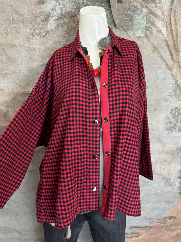 2500-2165 Small Check Big Shirt-Ruby