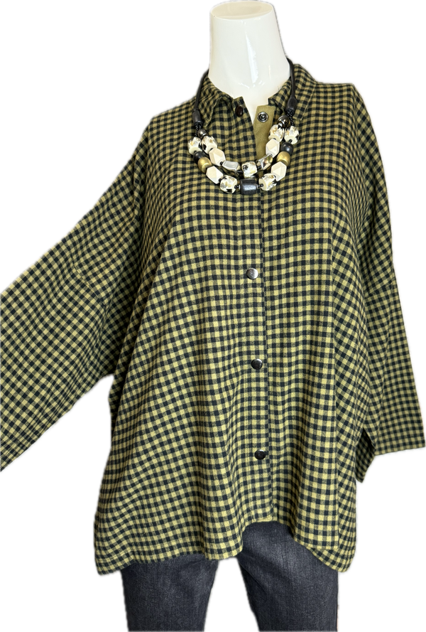 2500-2165 Small Check Big Shirt-Teak