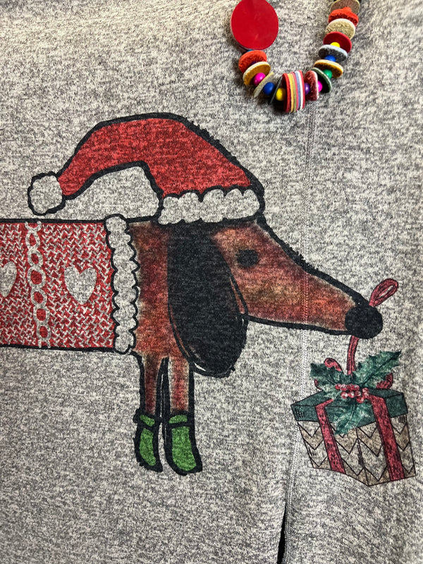 T1088 Drop Shoulder Crewneck Top-Jingle Paws