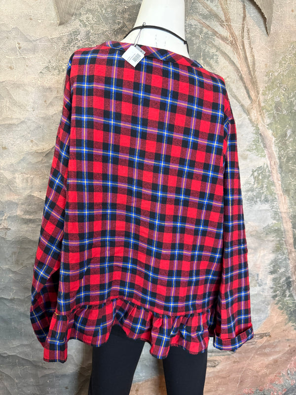 5430 Plaid Ruffle Top