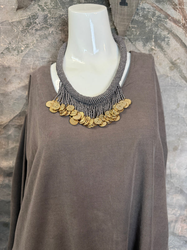 91983 Corduroy Pocket Tunic-Mocha