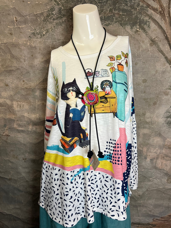 T448K Hi-Low Hem Tunic Top-MR.RODGERS
