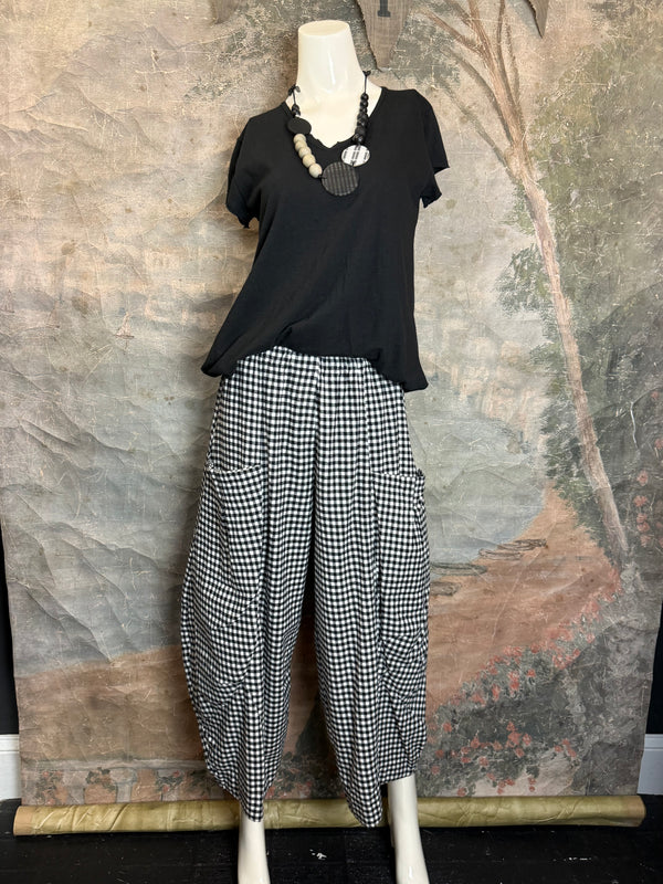 2500-5069 Double Pocket Pant-BLK/WHITE