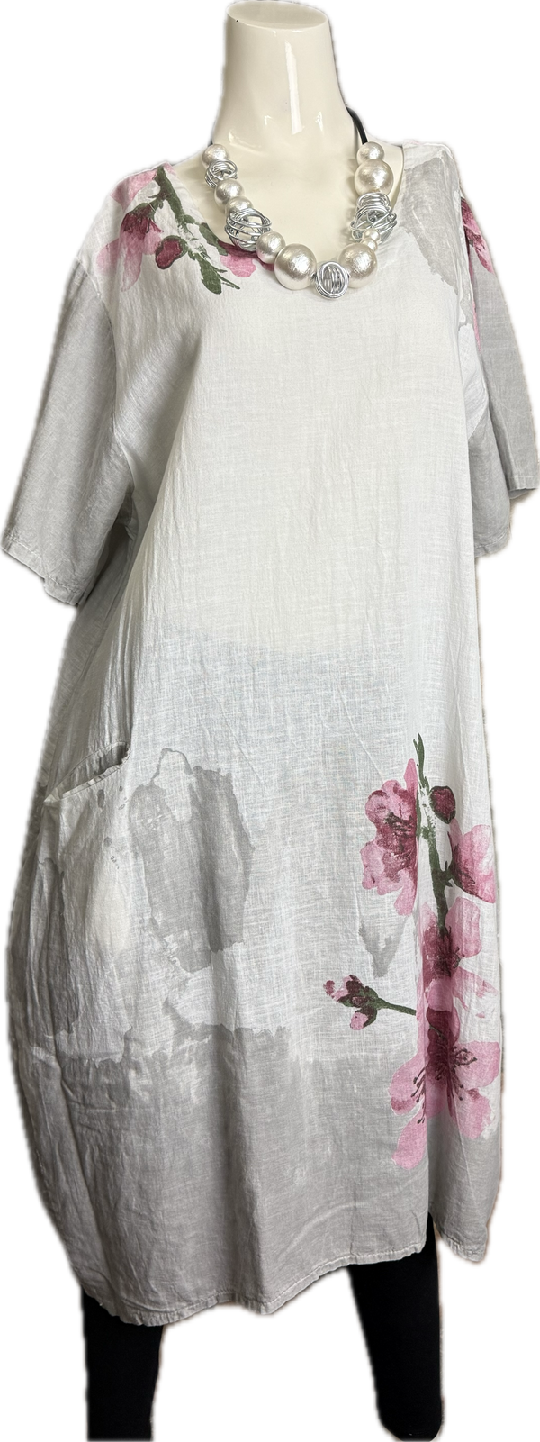 90847B Painters Garden Dress-White