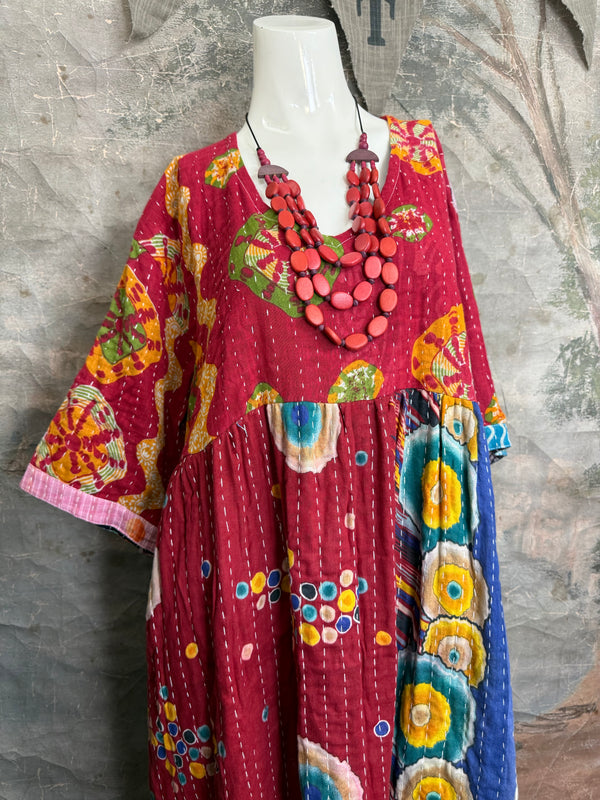 1027w Kantha Arts Tiered Dress-Mix 10