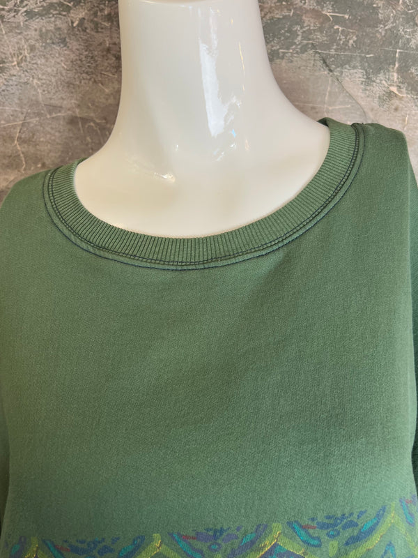 TBG003 It's a vibe sweatshirt dress-Green