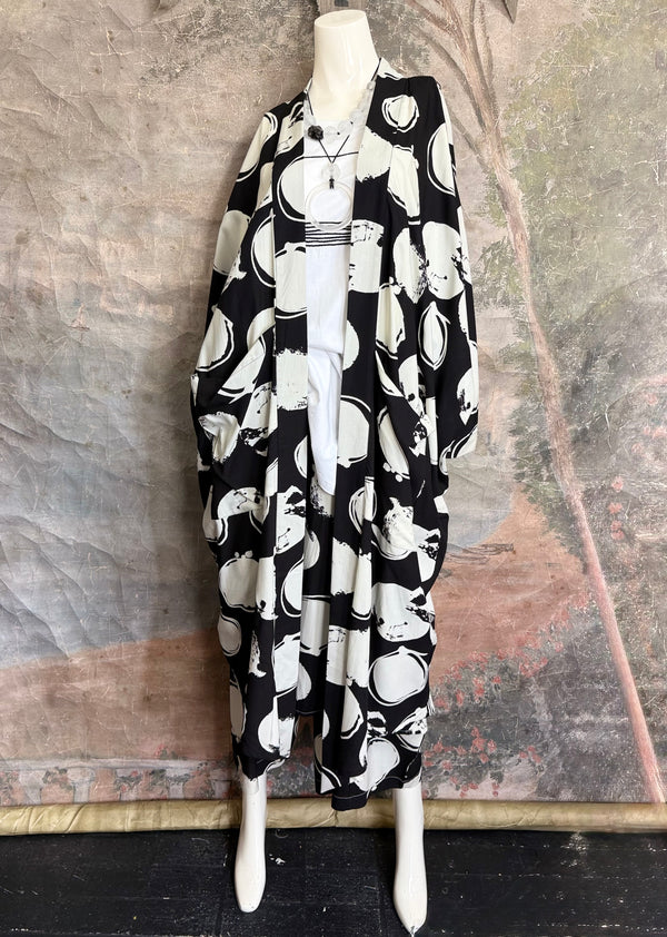W601 Lina Jacket-Black w white dots