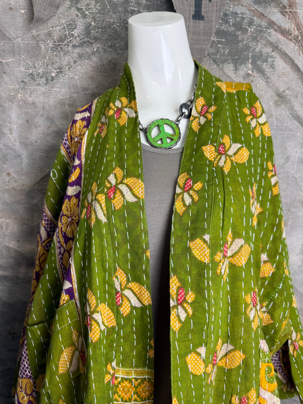 1040w Kantha Long Sleeve Jacket-Eve