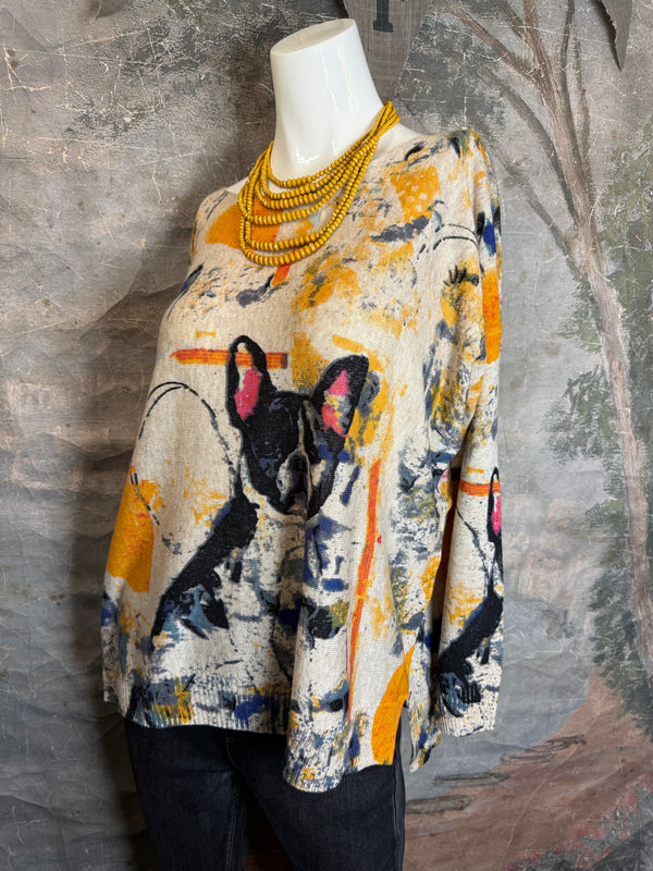 25704 Icon Print Sweater-Frenchy