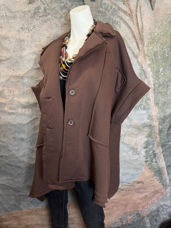 6572AU Short Slv Flare Jacket-Black