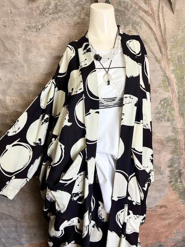W601 Lina Jacket-Black w white dots
