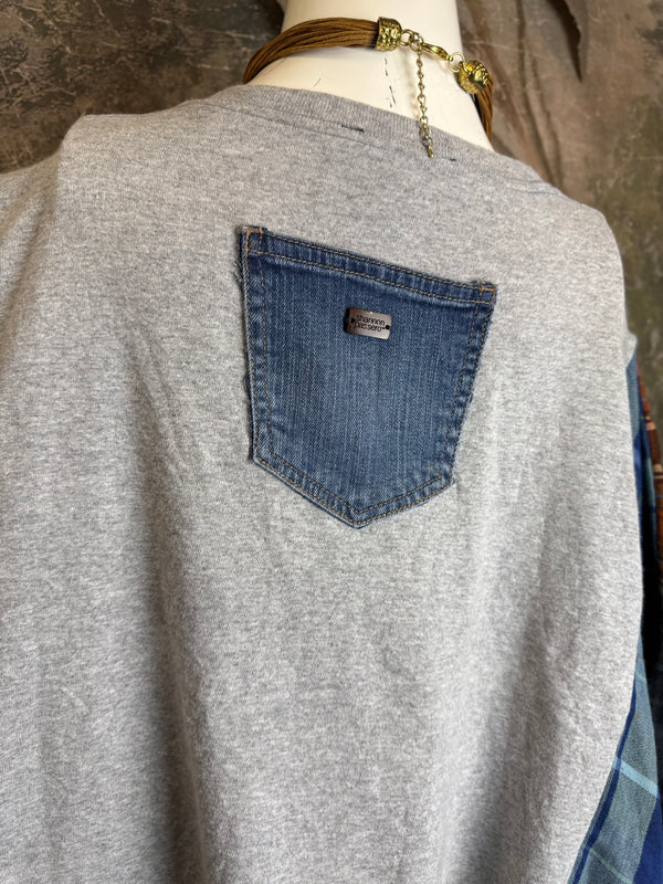 5576 Flannel Band Tee Topper-F