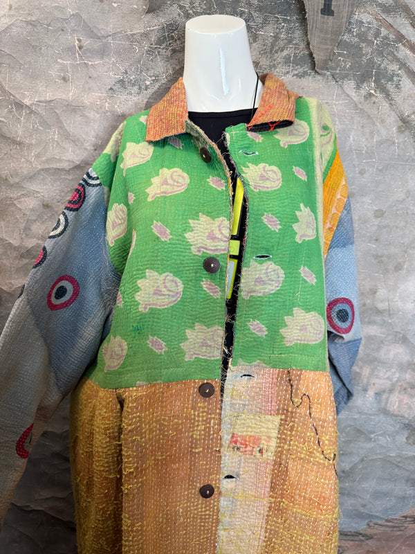 JG-183 Kantha Sunrise Coat-MIX 6