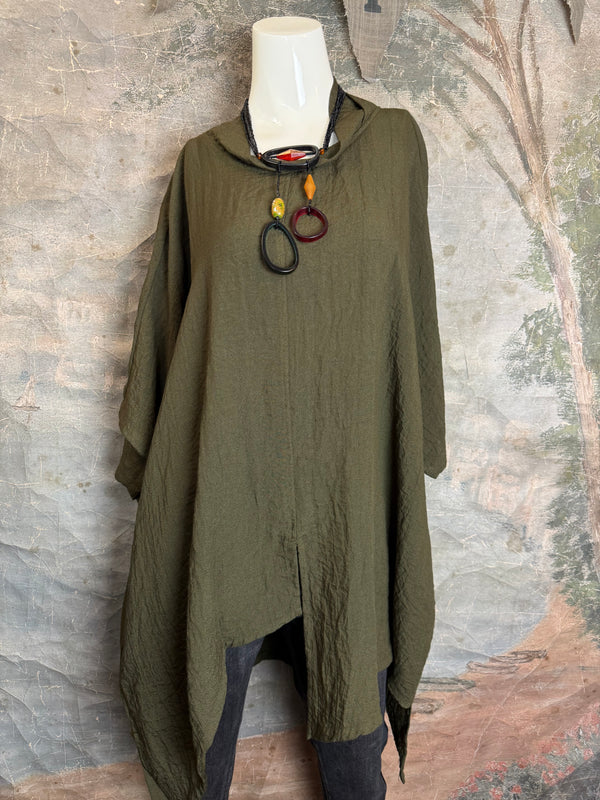 2066-11 Asymmetrical Cowlneck-Olive