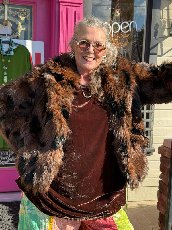 5764 Faux Fur Mink Short Coat