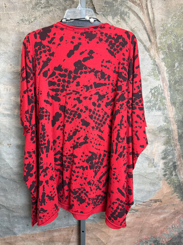 715CL-Burst Oversized Tunic Tee-RED