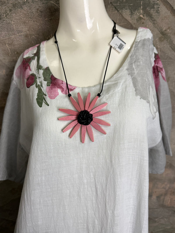 90847B Painters Garden Dress-White