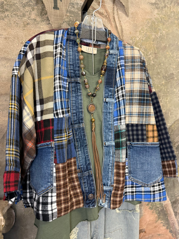5573 Lodge Flannel Cardigan-Mix D