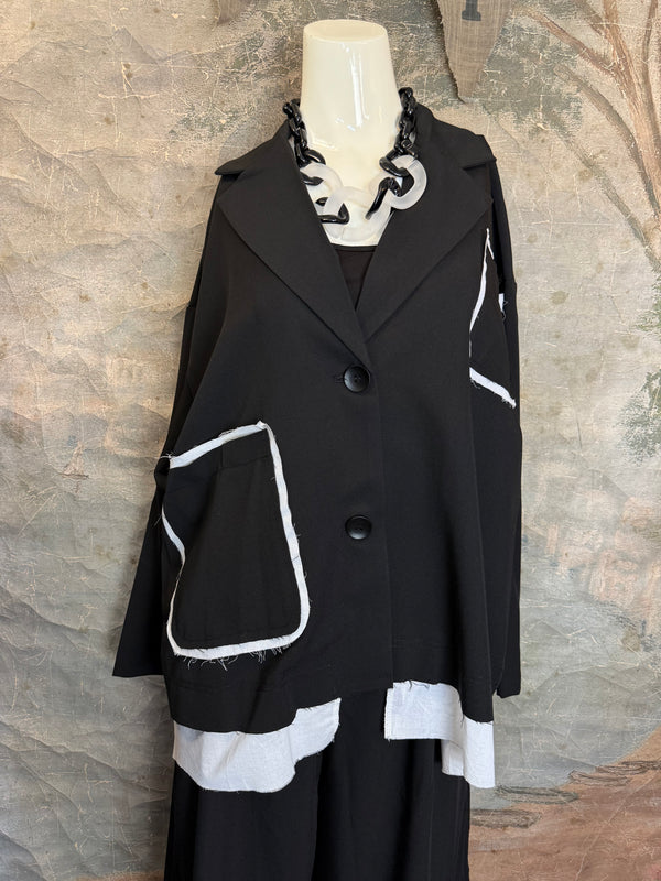 69583 Chic Blazer Jacket W/Trim