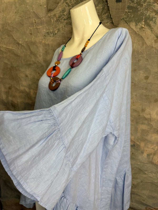 MP-HLT651 Baby Doll Top-Kentucky Blue
