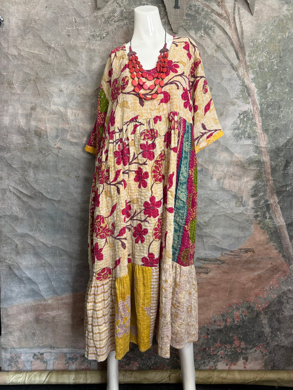 1027w Kantha Arts Tiered Dress-Mix 5