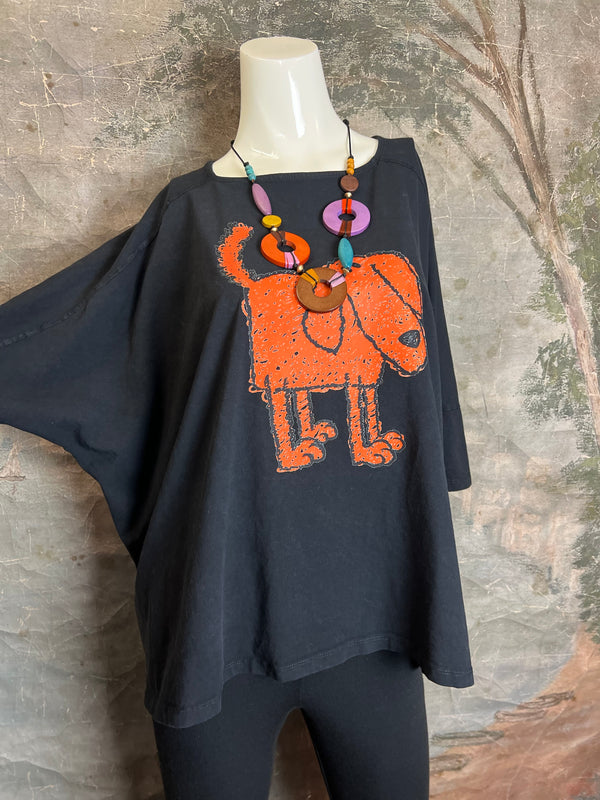 T1388C One Size Dolman Slv Tee-Sam/Blk