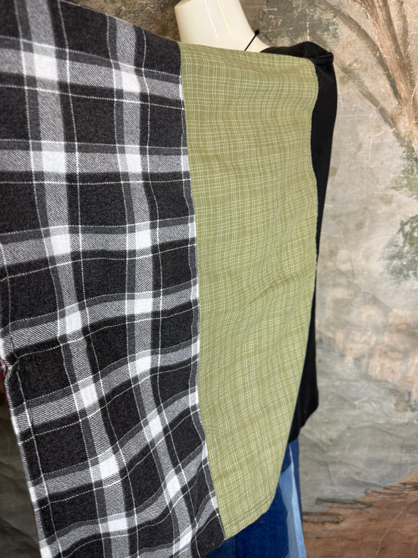 5576 Flannel Band Tee Topper-A