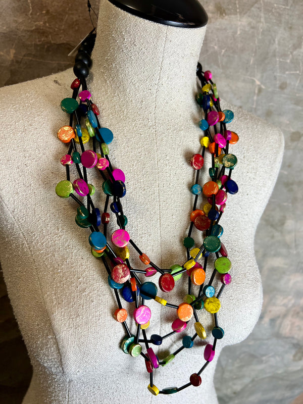 NT228A Multi Seed Beads Necklace