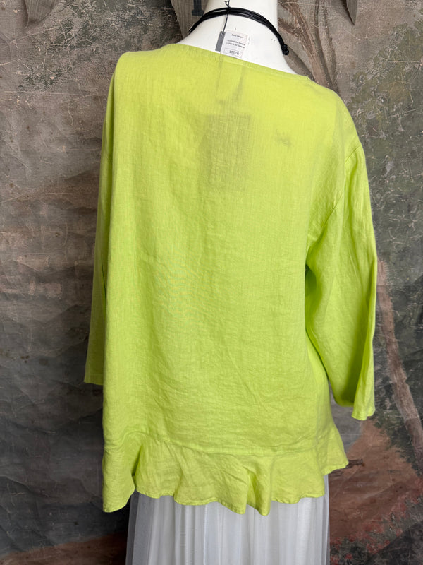 MP-HLT561 Ruffle Hem Top-Kiwi
