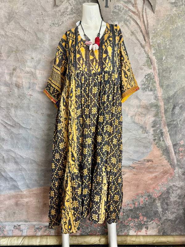 1027w Kantha Arts Tiered Dress-Mix 3