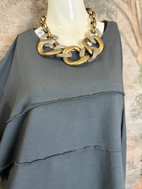 92052 Vintage Pullov Sweatshirt Top-Charcoal