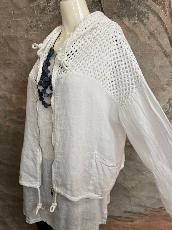 92076 Mix Net Jacket-White