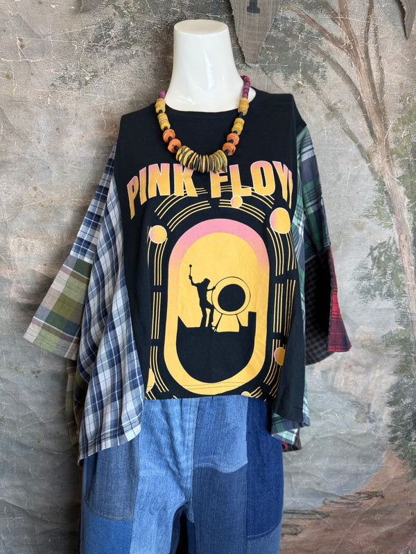 5576 Flannel Band Tee Topper-E