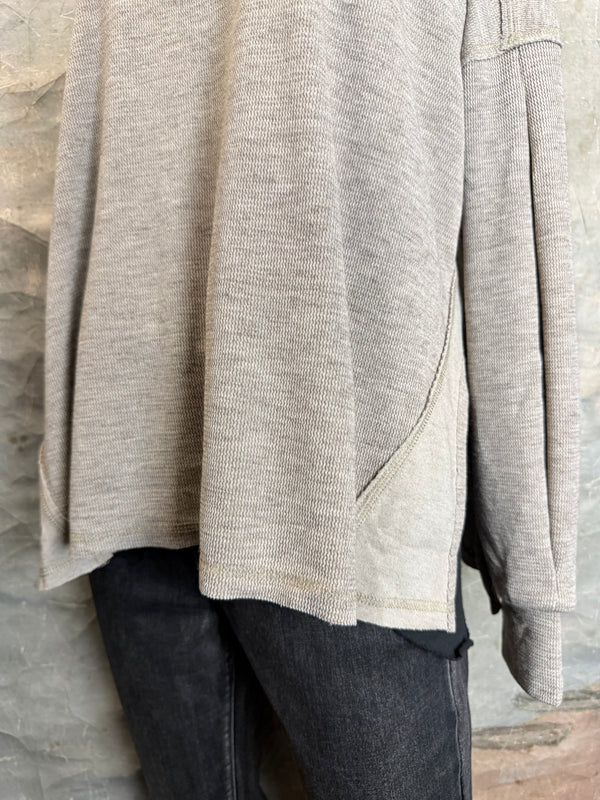 25690 Knit Mock Neck Top-Khaki