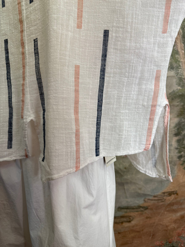 6653S Stripe Top-White