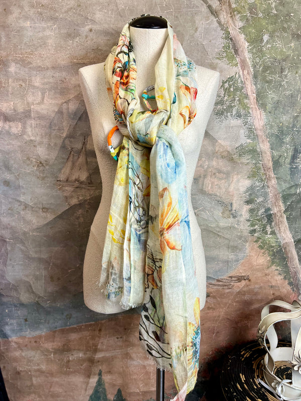 1.21 Poetic Linen Scarfs- #19 Jewels