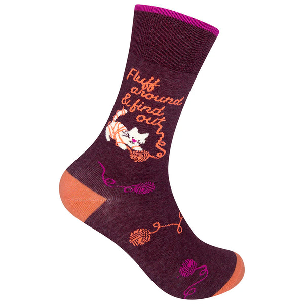 Art To Wear Novelty Socks-fluff around and find out 🐱 🧶