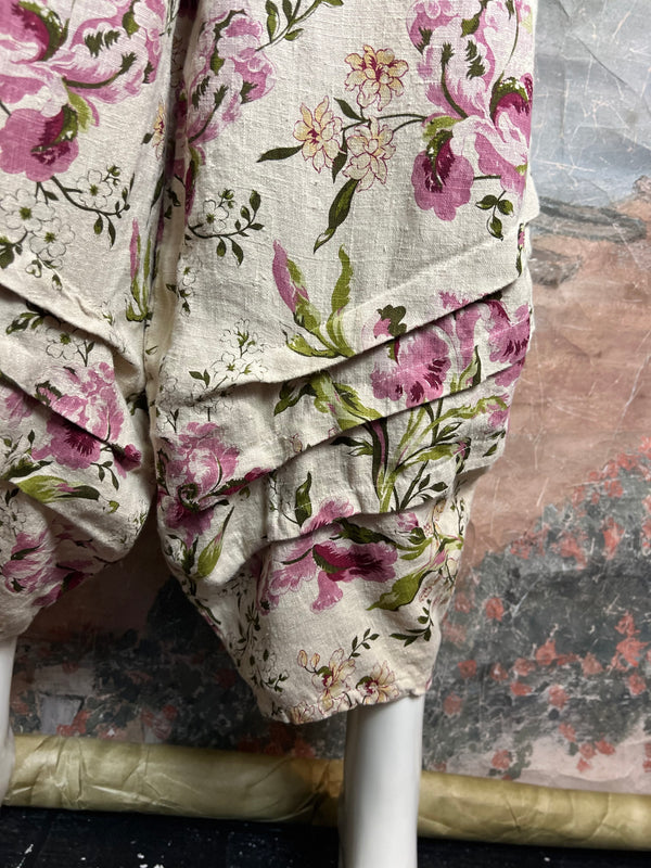 5516 Kristie Linen Tuck Pant-English Garden