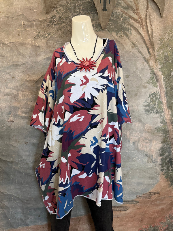 715CL-A Oversized Tunic Tee-WHITE