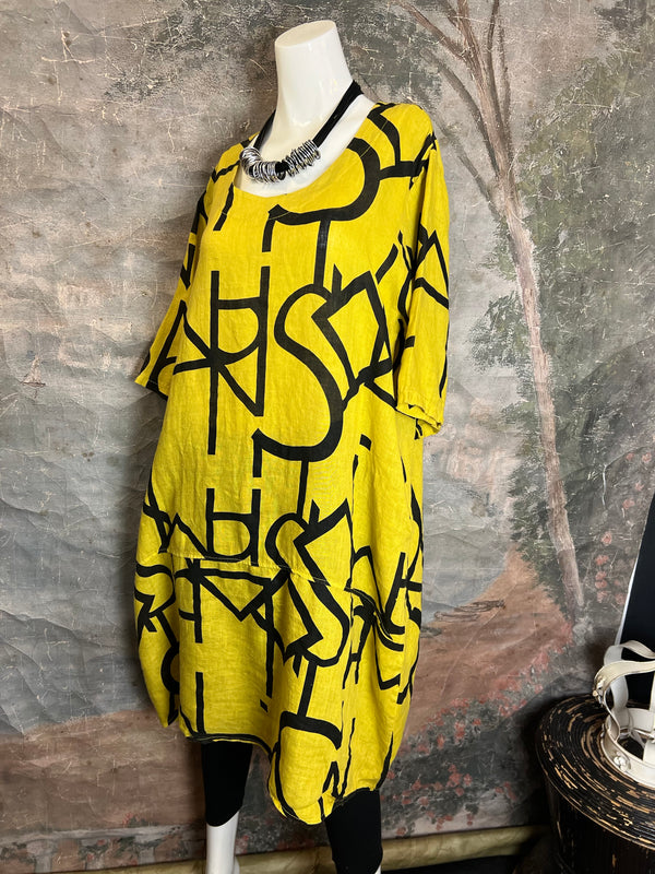 91470 S/Slv Tunic Letter Dress-MANGO
