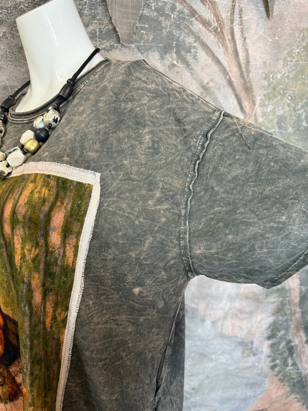 T839 Short Sleeve T-Shirt Dress-Hunter/Indian