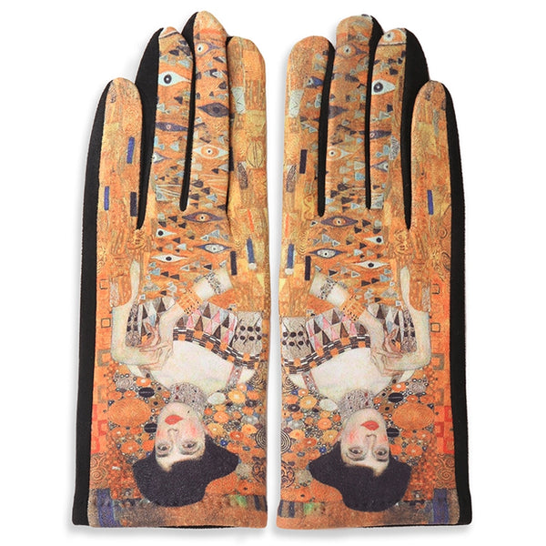 Artisan Portrait Suede Gloves-Adele Bloch-Baue