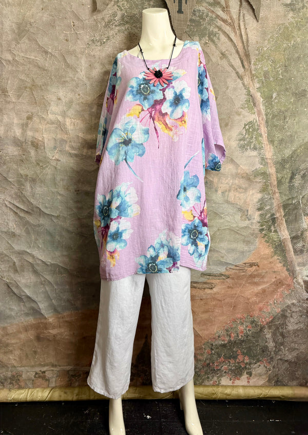 91266A Art to Wear Flower Shirt-Lilac