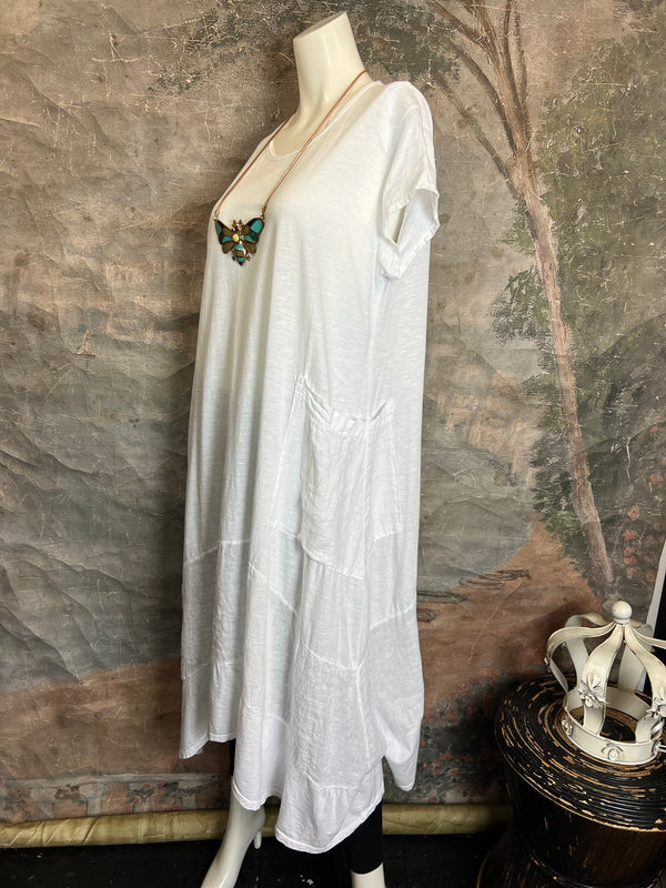 1123 Sharkbite Dress-White
