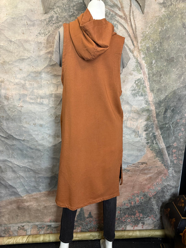 2626AU Zip Hoodie Vest-Ginger