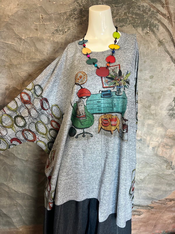 T1086 One Size Uneven Pullover-besties!