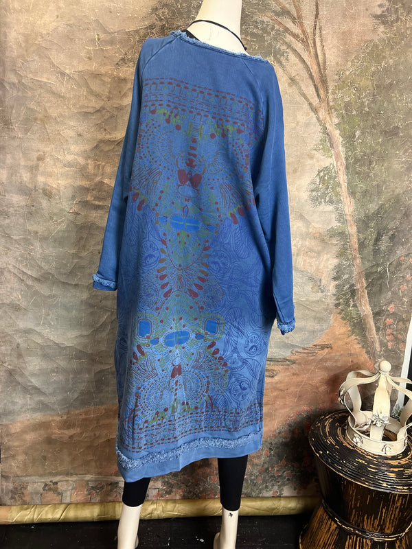 TBG Artdeco Sweatshirt Dress-Blue