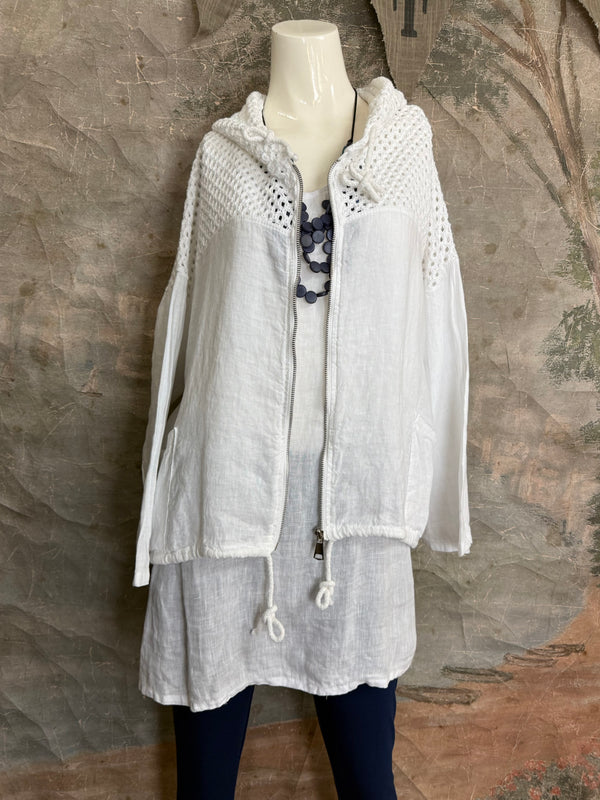 92076 Mix Net Jacket-White