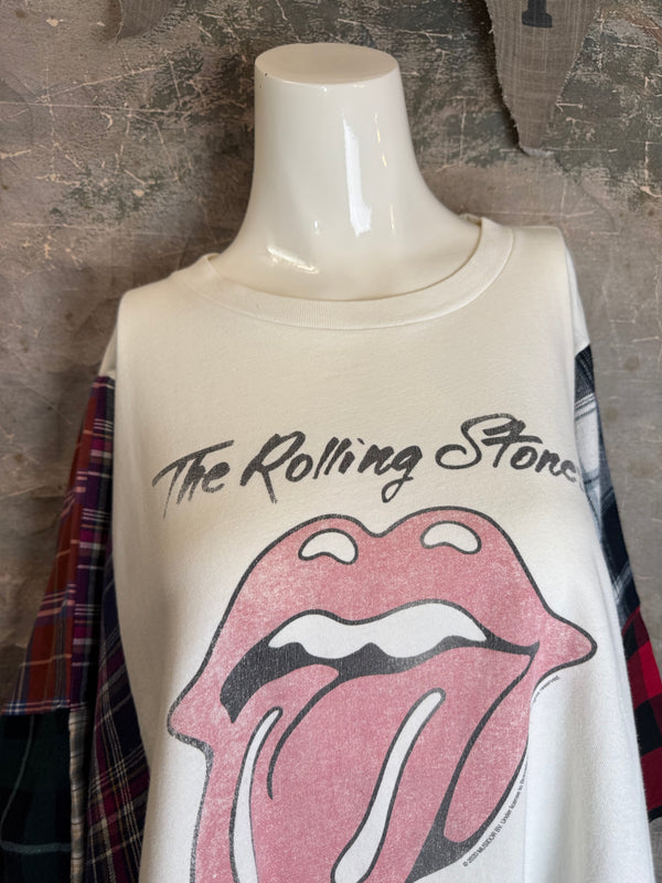 5576 Flannel Band Tee Topper-B